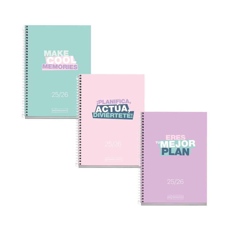 agenda semanal 2026 pasteles motivadora miquelrius 