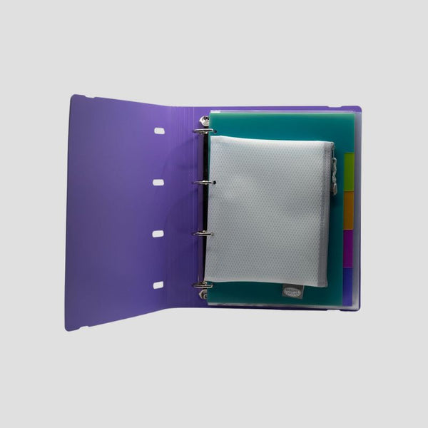 Archivador con anillas Ocean's Wave color morado, completo 