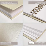 album de scrap clairefontaine tapa dorada con anillas y hojas blancas