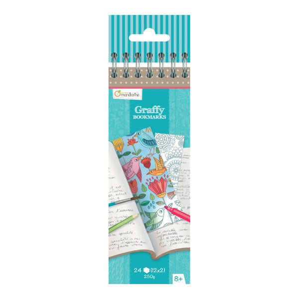Marcapáginas para Colorear Flores Graffy Bookmark Avenue Mandarine
