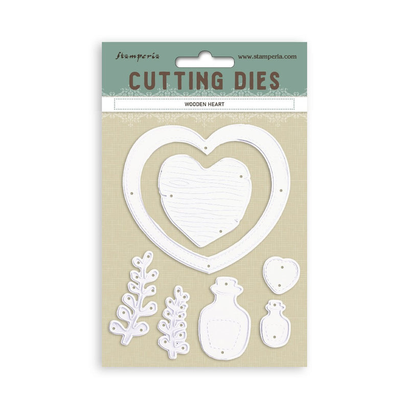 A6 Stamperia Molde de Corte Coração em Madeira