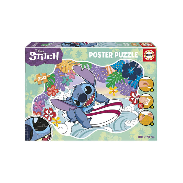 Puzzle 250 Piezas Stitch Poster Surfero Educa