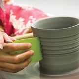 espatula de silicona firme verde para formas y texturas princeton