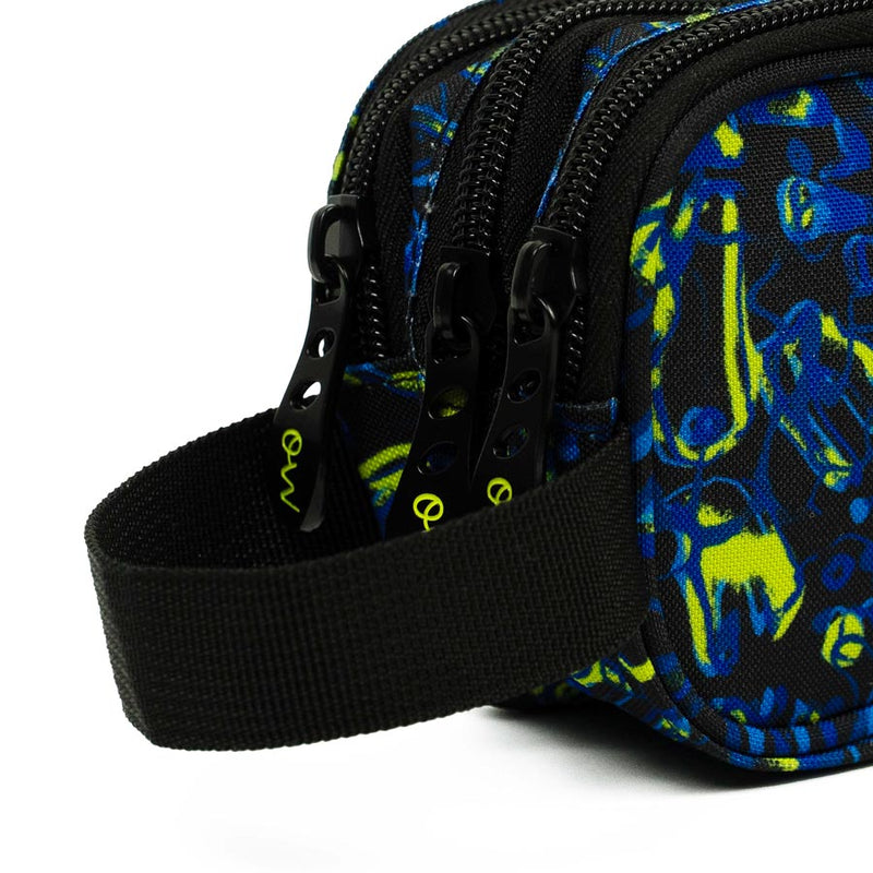 Estuche escolar compacto Blue Liquid Ocean's Wave resistente y práctico