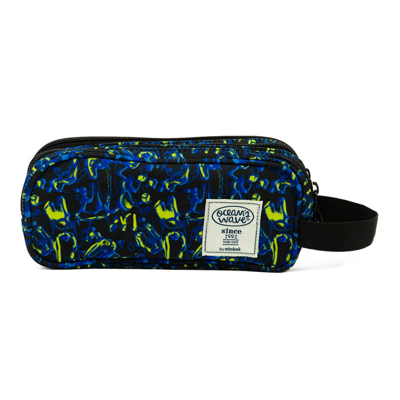 Estuche escolar Blue Liquid Ocean's Wave con diseño moderno