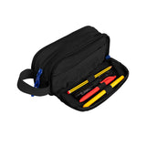 Estuche Oxford B Smart negra, asa lateral, compartimientos, malla interior