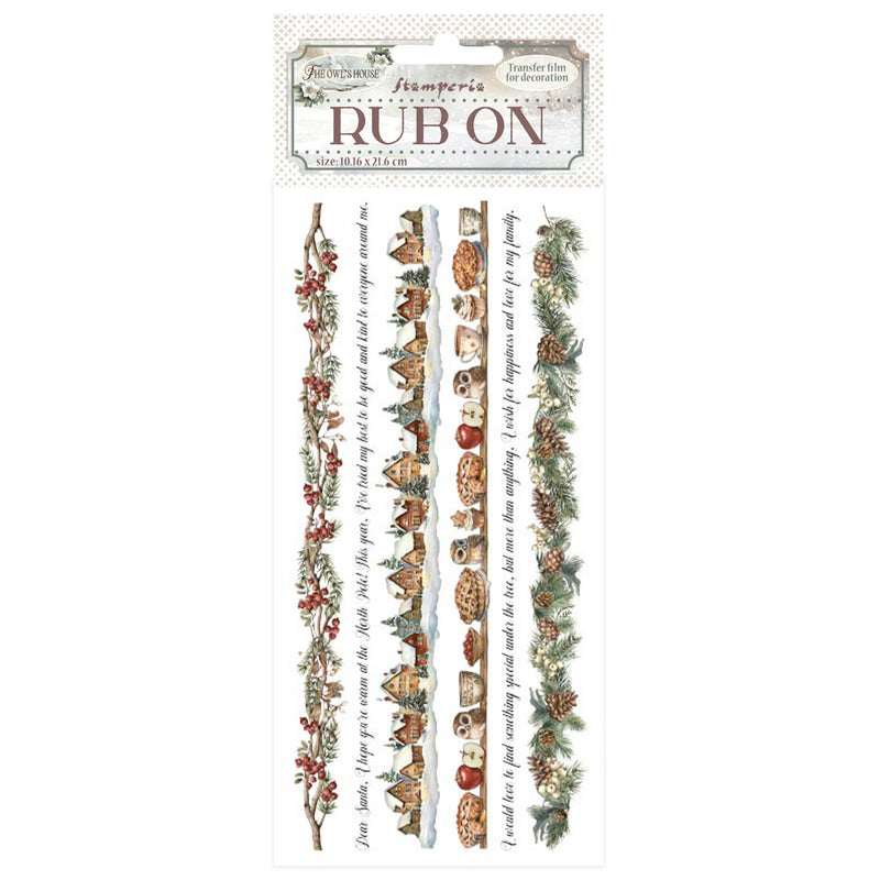 rub on transfers bandas decorativas navidead stamperia