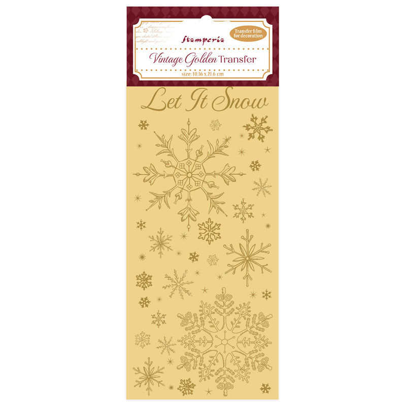 transferibles golden vintage stamperia let it snow