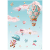papel de arroz stamperia A4 candy christmas globos
