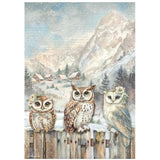 papel de arroz suelto 3 buhos navidad stamperia the owls house