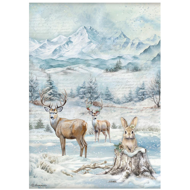 papel de arroz ciervos navidad stamperia the owls house