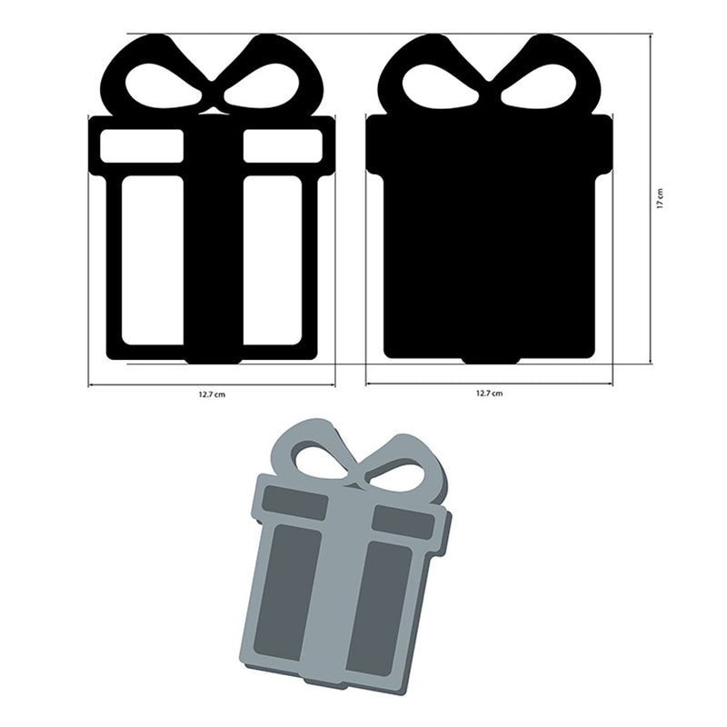 figura de nadera en forma de regalo stamperia scrap candy christmas