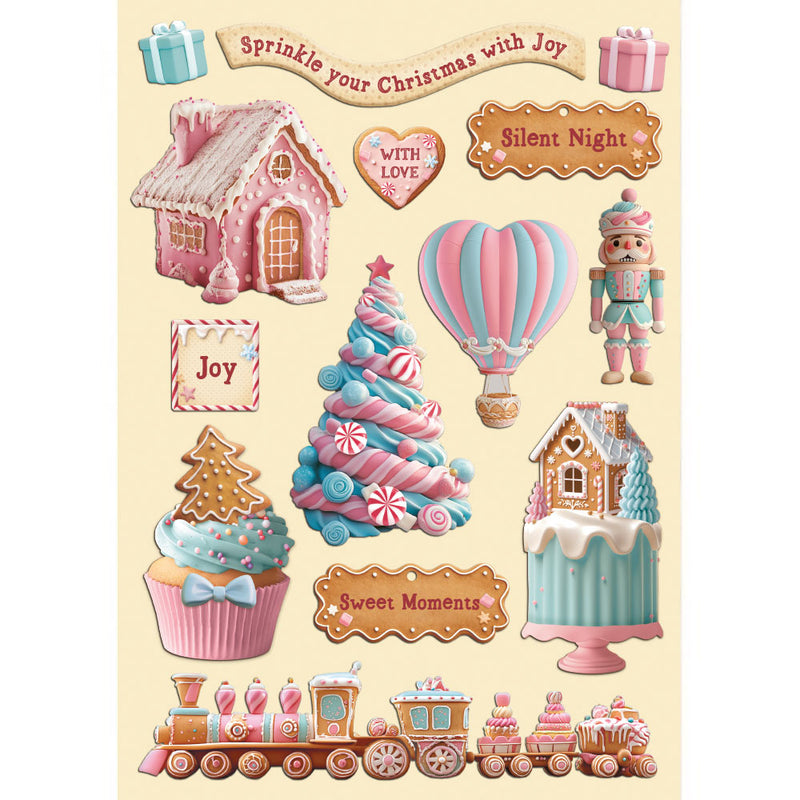 figuras de madera stamperia candy christmas