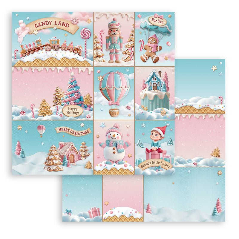 hoja de scrap candy christmas diseños individuales stamperia