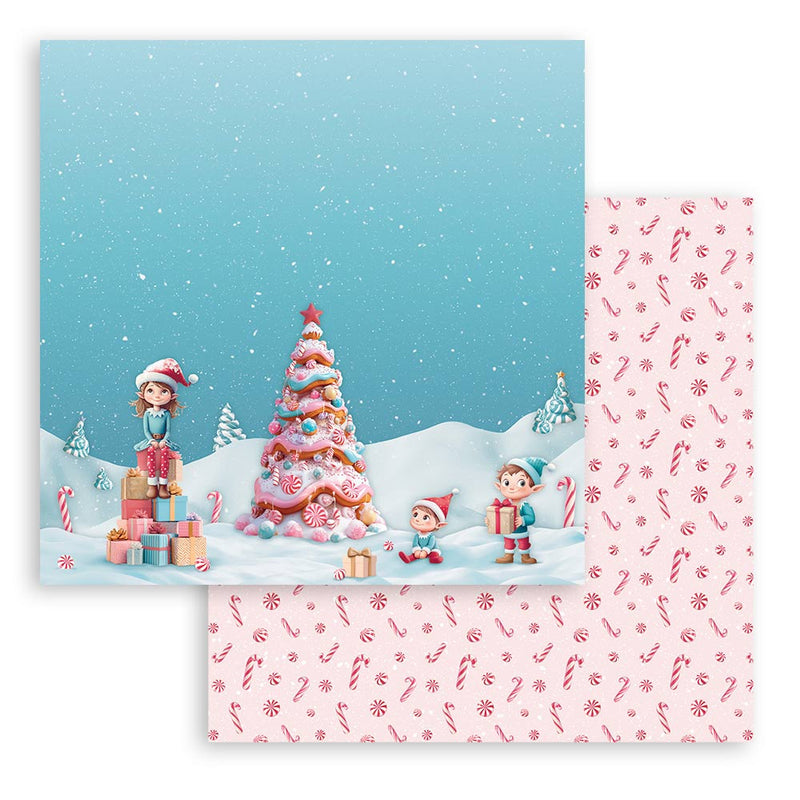 papel scrap árbol de navidad candy christmas stamperia