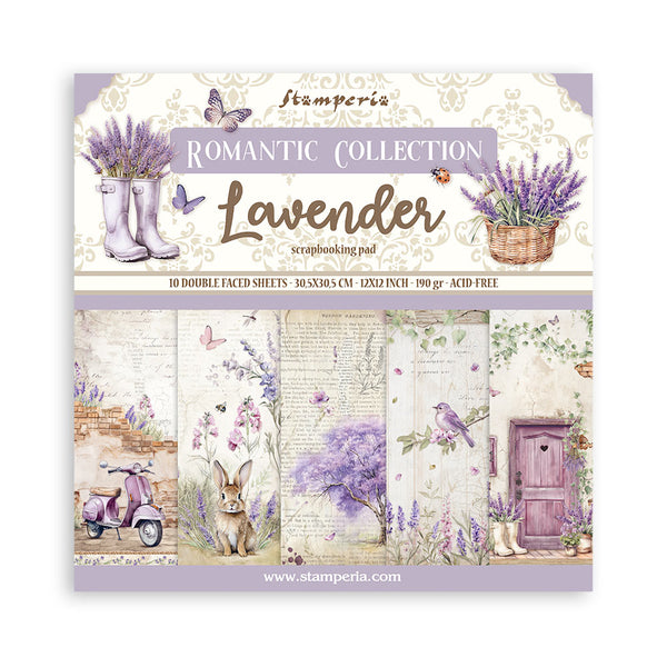 Bloc Scrapbooking 10 Hojas Lavender 12x12 Stamperia