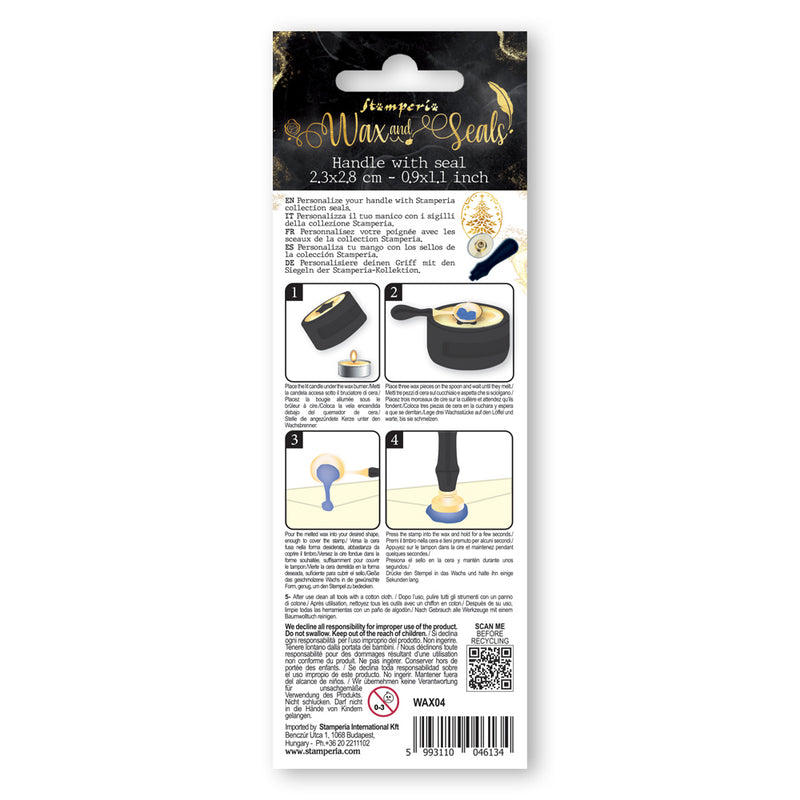 mango para sellos de lacre wax and seal stamperia diseño árbol de navidad