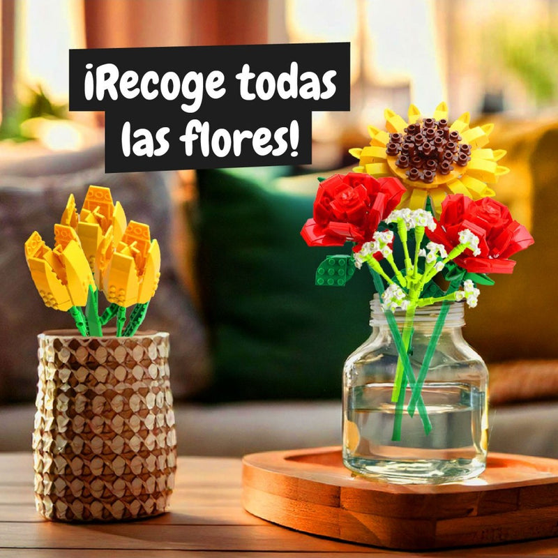construccion por bloques tulipanes y flores