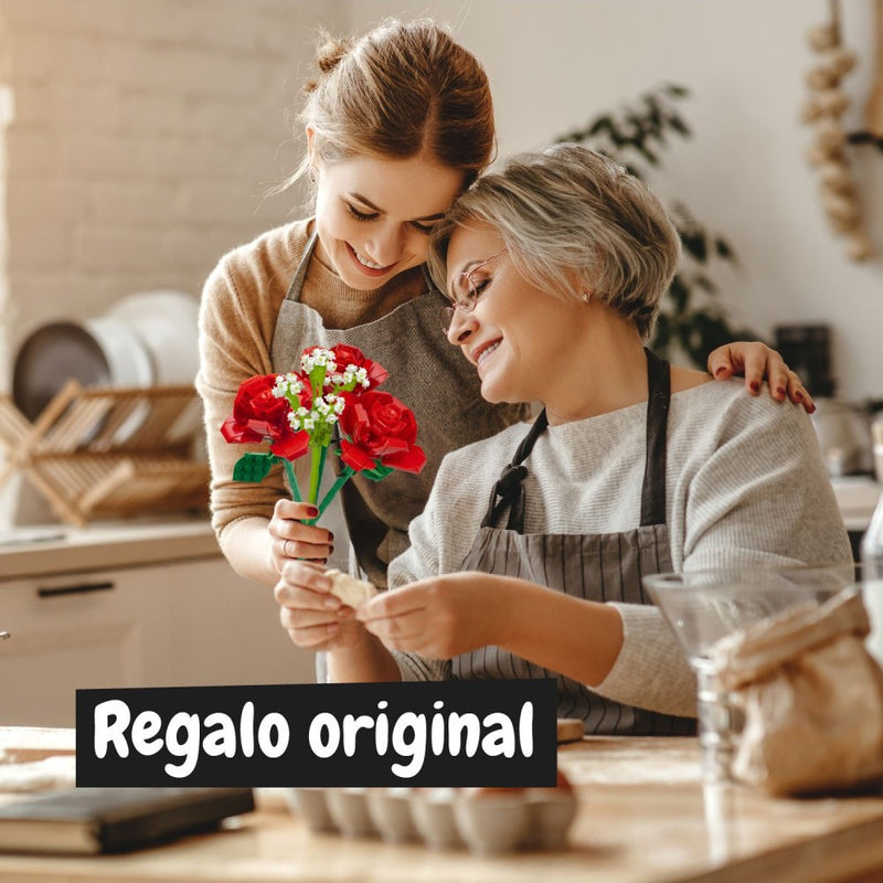 construcción terminada bloques ramo de rosas science4you