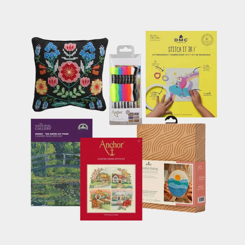 Kits de costura completos con telas, hilos, patrones y accesorios para crear prendas únicas y personalizadas