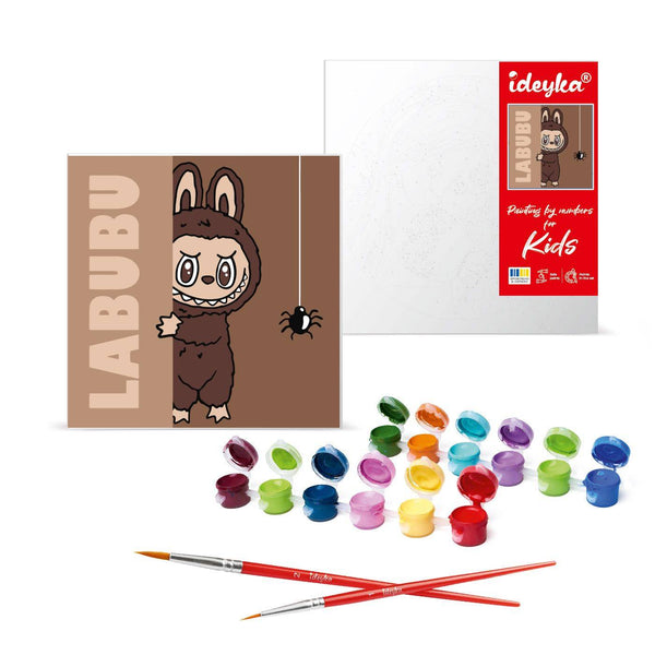 pintar por números labubu hide and seek ideyka pinceles y lienzo