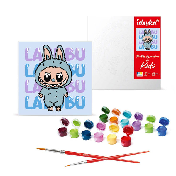 pintar por números he is labubu ideyka pinceles y lienzo
