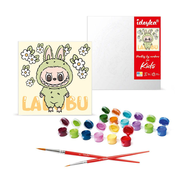 pintar por números jolly labubu ideyka pinceles y lienzo