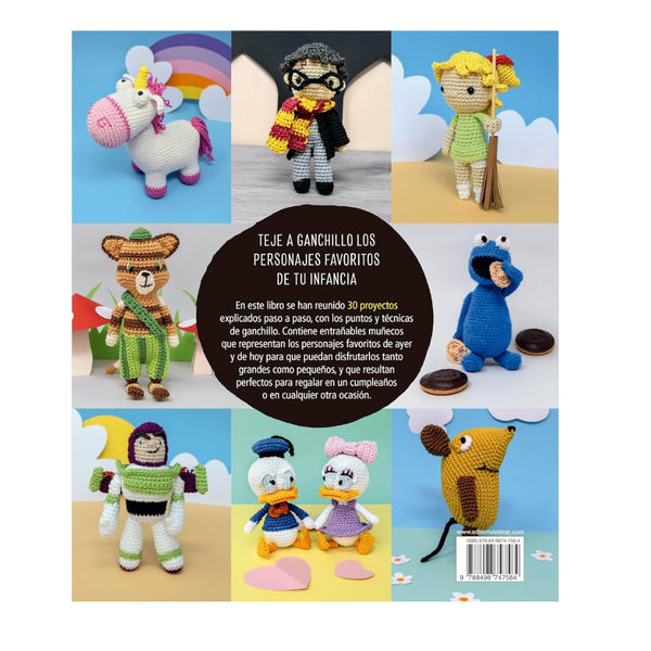 Muñecos amigurumi inspirados en personajes infantiles del libro de Drac