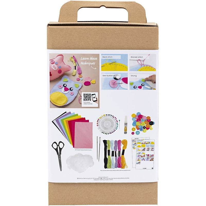 Kit de manualidades con fieltro para niños Creativ, ideal para aprender costura divertida