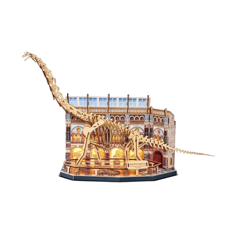 Maqueta 3D de Branchiosaurio iluminada con LED