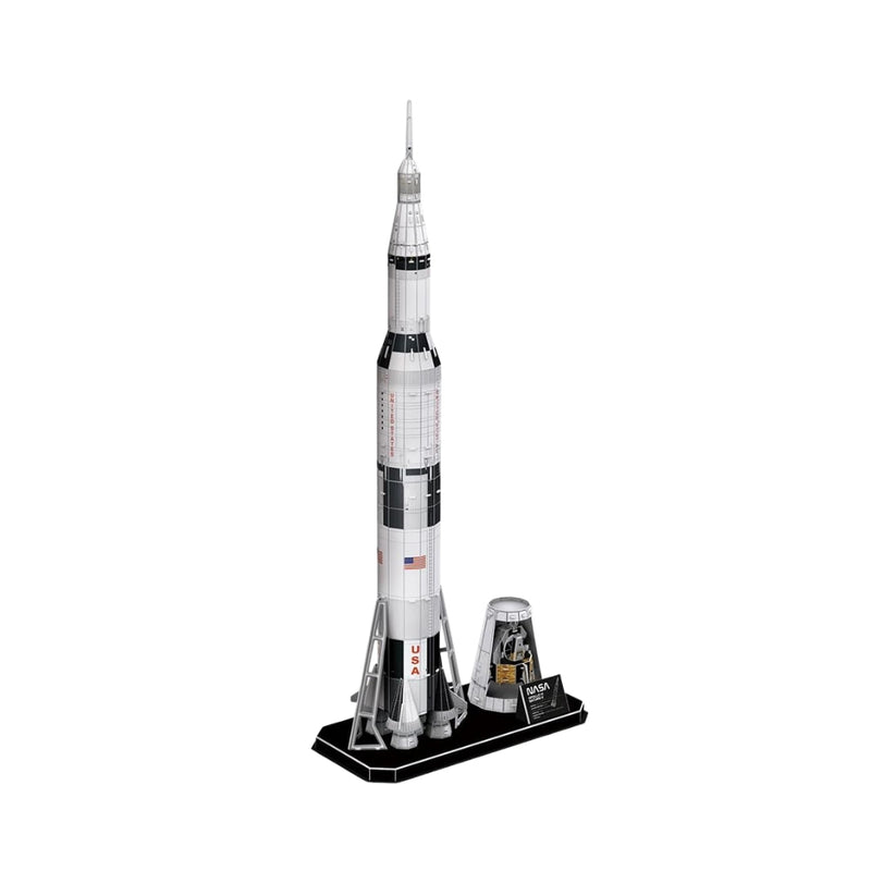 Maqueta a escala del cohete Saturno V en formato 3D educativo