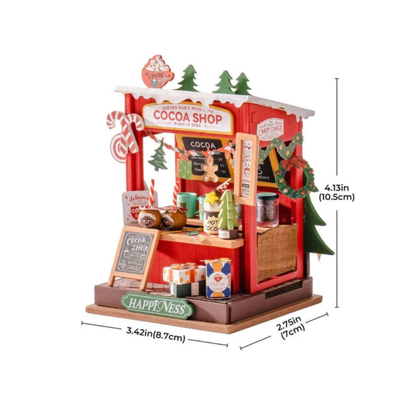 Mini puesto de chocolate en madera para decorar