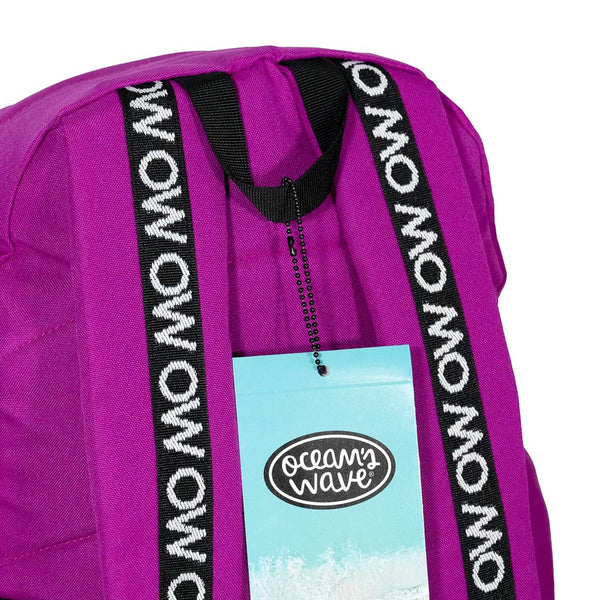 Mochila escolar violeta Ocean's Wave tendencia ideal para colegio y universidad