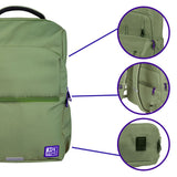 Mochila verde safari de la marca oxford, tiene organizadores interiores, espalda acolchonada, bolsillo secreto