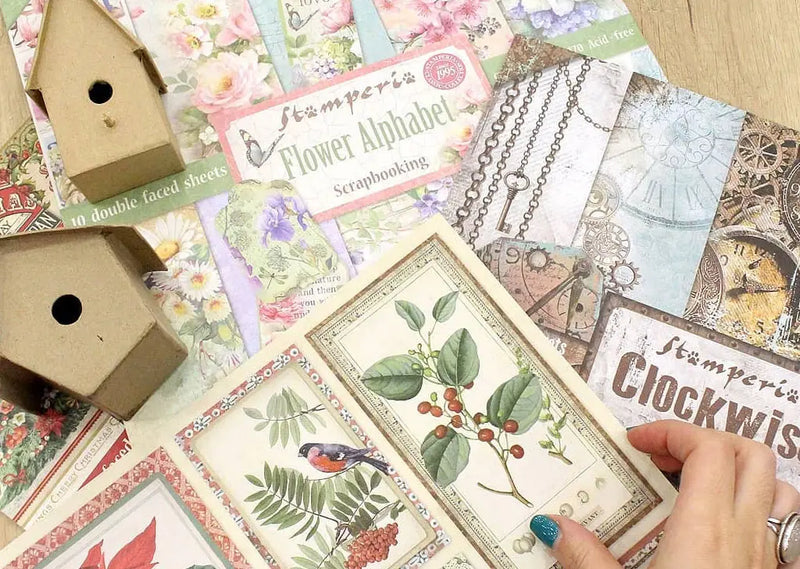 Papel scrapbooking 30x30 con diseños navideños para álbumes, tarjetas y proyectos creativos en Milbby