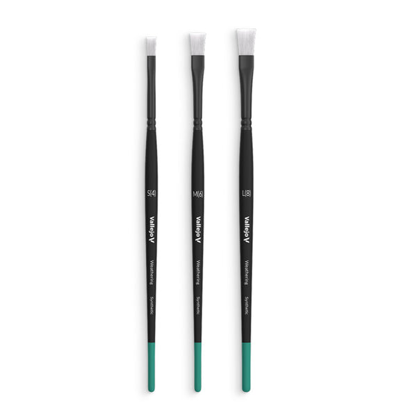 pincel cerdas sinteticas forma plana para pintar maquetas vallejo weathering