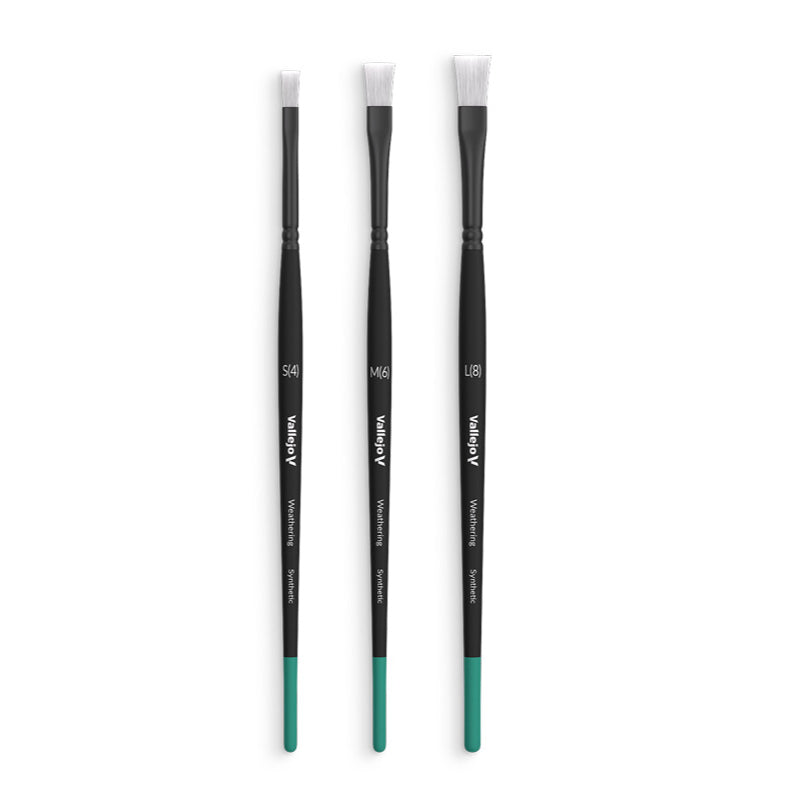 pincel cerdas sinteticas forma plana para pintar maquetas vallejo weathering