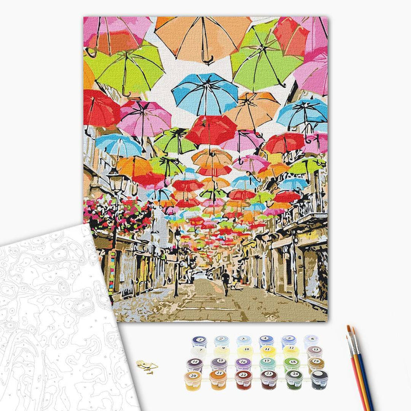 Pintar por Números Paraguas Colores Ideyka
