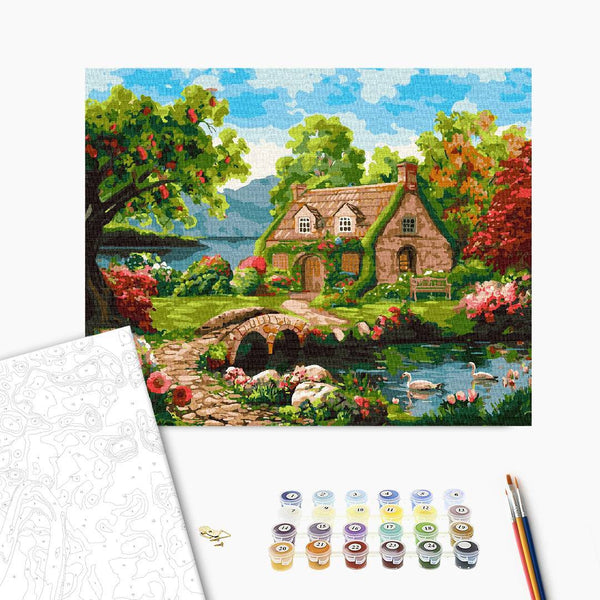 Pintar por Números Casa en el Lago Ideyka