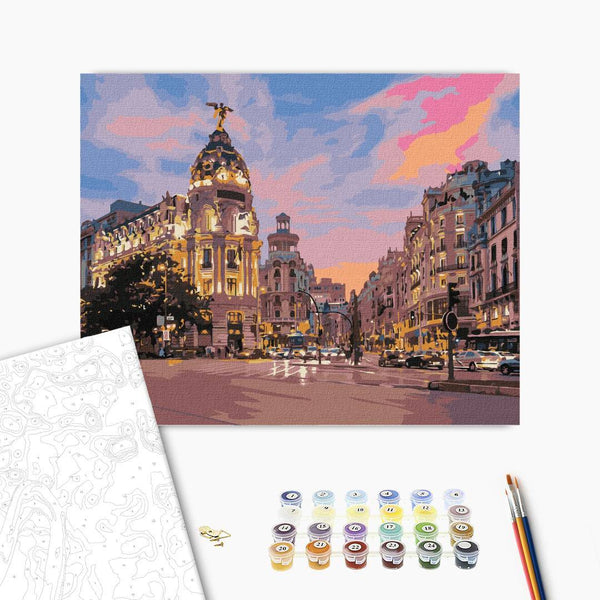 Pintar por Números Atardecer en Madrid Ideyka