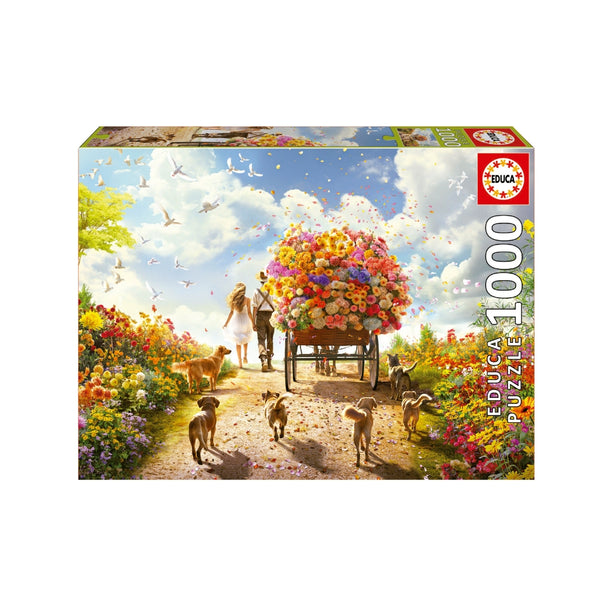 Puzzle 1000 piezas Carro de Flores Educa