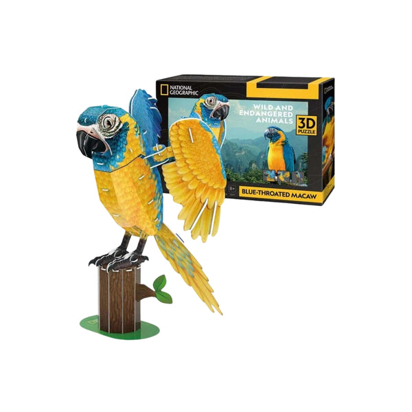 Puzzle 3D Guacamayo Barba Azul de CubicFun y National Geographic 