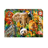 Puzzle 500 Piezas Collage de Animales Salvajes Educa