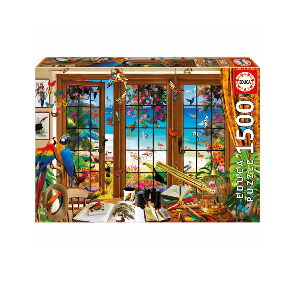 Puzzle 1500 Piezas Ventana del Observador de Aves Educa
