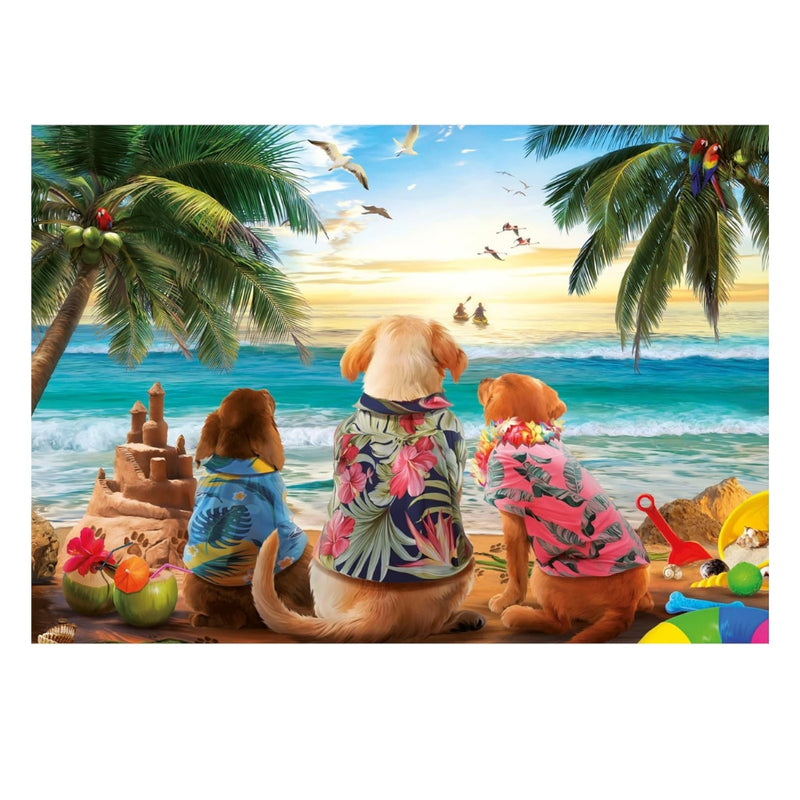 Puzzle Educa 1000 Piezas Perros en la Playa rompecabezas divertido