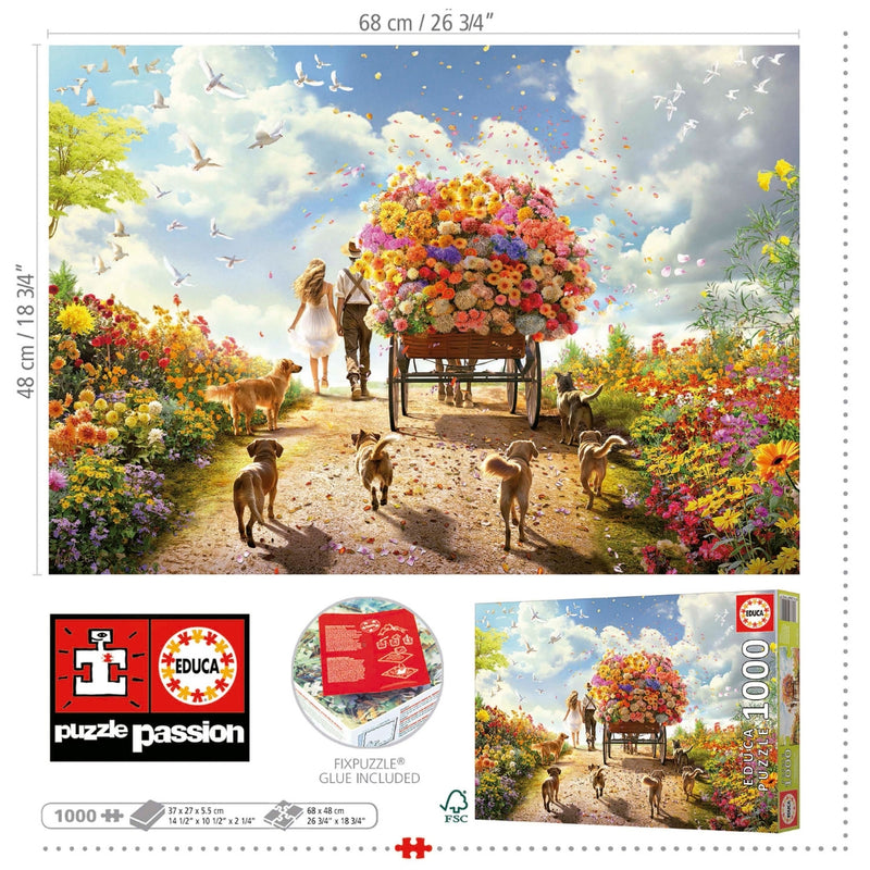 Puzzles adultos Educa Carro de Flores 