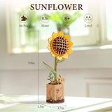 maqueta 3D de madera girasoles robotime