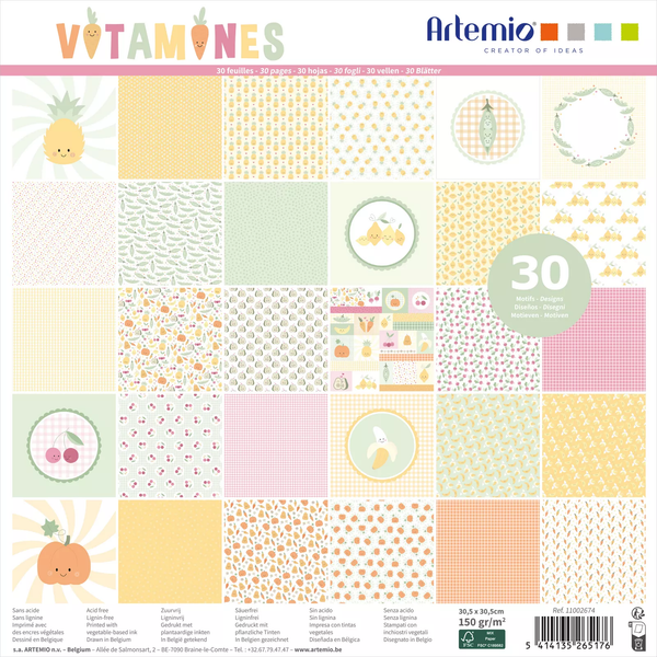 Álbum de recortes de vitaminas Artemio 30 folhas