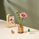 rompecabezas de madera 3D claveles rosas robotime