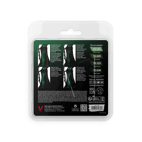 set 4 colores acrilicos verde vallejo game color